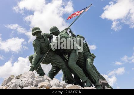 Harlingen, Texas, USA - June 24, 2021: The Iwo jima War Memorial at the Marine Academy Stock Photo