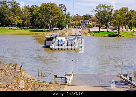 The ferry at Morgan on the River Murray in South Australia Stock Photo