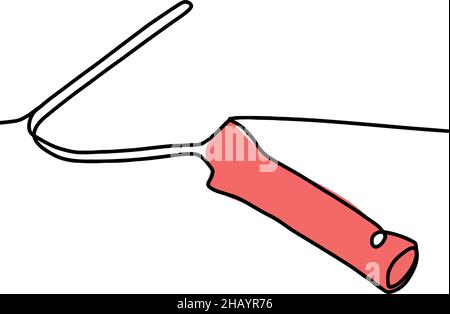 Continuous drawing line of roller handle Stock Vector
