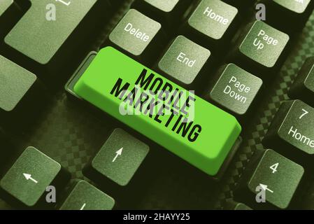 Handwriting text Mobile Marketing. Word for technique focused reaching audience on their smart device Computer Engineering Concept, Abstract Repairing Stock Photo