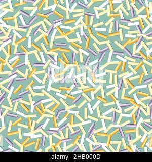 Seamless pattern with candy donut glaze on color background. 3d realistic food pattern, cake, sugar sweet texture. Template modern design for poster Stock Vector