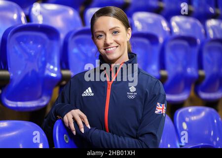 Natasha McKay during the Team GB Beijing Olympic Winter Games Ice Skating team announcement in Birmingham, UK. Issue date: Thursday December 16, 2021. See PA story ICE SKATING Olympics. Photo credit should read: Danny Lawson/PA Wire. RESTRICTIONS: Use subject to restrictions. Editorial use only, no commercial use without prior consent from rights holder. Stock Photo