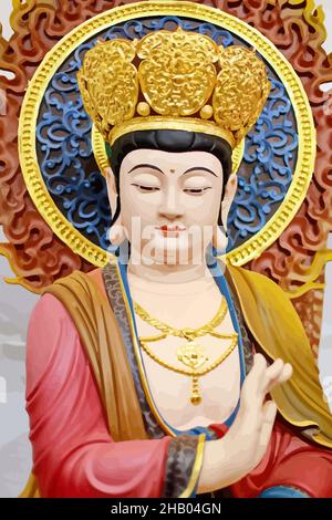 Avalokitesvara Bodhisattva chinese culture holy illustration Stock Photo