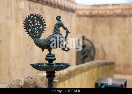 traditional Indian samai or samayee, a typical form of diya usually made of brass Stock Photo