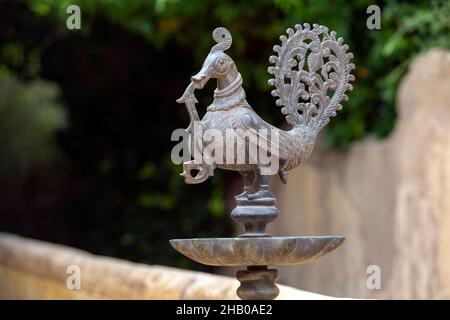 Indian traditional samai figure or samayee, a typical form of diya usually made of brass Stock Photo