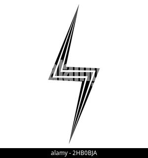 Logo triple lightning thunder bolt stock, lightning icon illustration Stock Vector