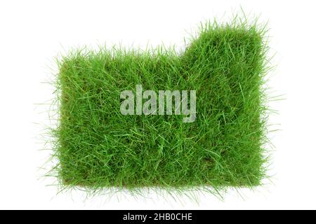 Grass Folder - Green Concept isolated on white Background Stock Photo