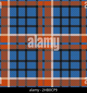 Rectangular seamless vector pattern as a tartan plaid in blue, grey and brown hues, texture for flannel shirt, plaid, tablecloths, clothes, blankets a Stock Vector