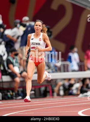 Joanna Jozwik competing in the 800 meters of the 2020 Tokyo Olympics. Stock Photo