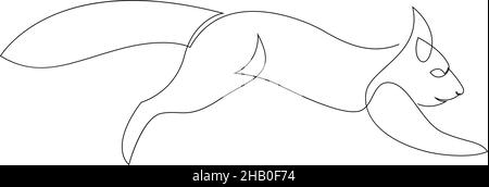 Single continuous line drawing of luxury squirrel for corporation logo identity. Company icon concept from chipmunk animal shape. Modern one line draw Stock Vector