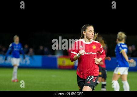 Ona Batille of Manchester United during Everton Ladies v Manchester United Ladies football, Barclay’s FA Women’s Continental Tyres Cup, Result Everton 0 Manchester United 2,  at Everton Ladies Home ground, Walton Hall Park. Liverpool.  Terry Scott