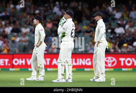 Test Pictrue Australia's Marnus Labuschagne reacts after playing a shot during day ...