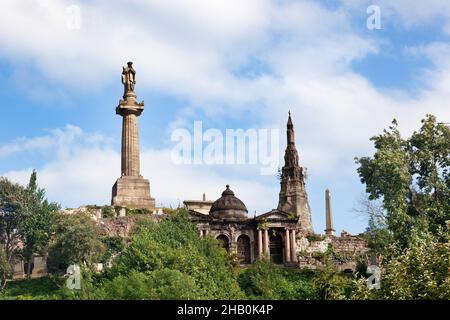 Granite crosses in Glasgow's Necropolis cemetery Stock Photo