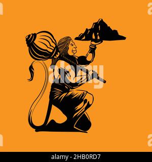 Lord Hanuman jayanti special, Hanuman Jayanti festival of India and Happy Dussehra celebration. Stock Vector