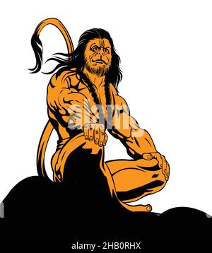 Lord Hanuman jayanti special, Hanuman Jayanti festival of India and Happy Dussehra celebration. Stock Vector