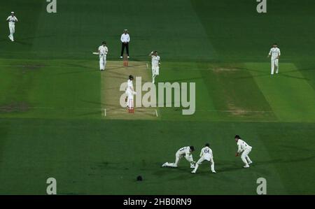 Test Pictrue Australia's Marnus Labuschagne reacts after playing a shot during day ...
