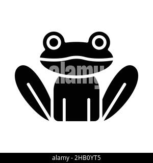 Frog Glyph Icon Animal Vector  Stock Vector