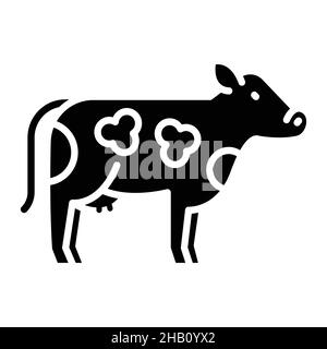 calf domestic animal glyph icon vector illustration Stock Vector Image ...