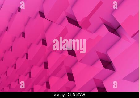 Pink abstract cubic 3D background made up of many blocks Stock Photo