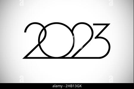 2023 A Happy New Year Congrats Classic Thin Logotype Concept Abstract Isolated Graphic Design Template Digits In Monochrome Style Vector Mask Idea 2hb13gk 