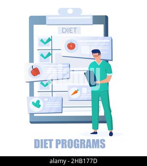 Weight loss diet program. Balanced nutrition, healthy food vector ...