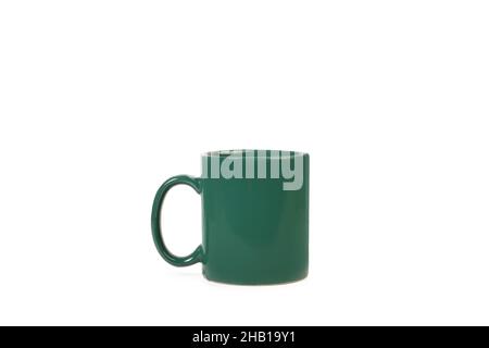 Green mug isolated on a white background with copy space Stock Photo