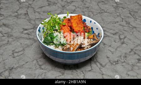 Vegetable bento...Japanese, Thai, Chinese, Korean, Mongolian and Oriental food. Stock Photo