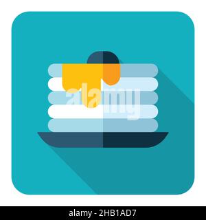 Pancake vector flat icon. Fast food sign. Graph symbol for cooking web site and apps design, logo, app, UI Stock Vector