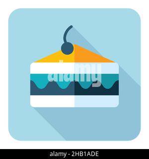 Piece of cake vector flat icon. Fast food sign. Graph symbol for cooking web site and apps design, logo, app, UI Stock Vector