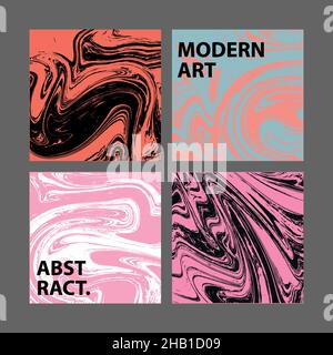 Mixture of acrylic paints. Liquid marble texture. Fluid art. Applicable for design cover, presentation, invitation, flyer, annual report, poster and b Stock Vector