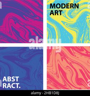 Mixture of acrylic paints. Liquid marble texture. Fluid art. Applicable for design cover, presentation, invitation, flyer, annual report, poster and b Stock Vector