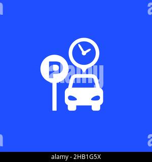 parking icon, car and clock Stock Vector