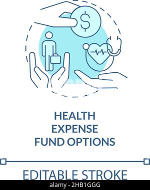 Health expense fund options turquoise concept icon Stock Vector