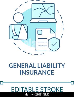 General liability insurance turquoise concept icon Stock Vector