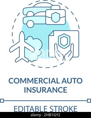 Commercial auto insurance turquoise concept icon Stock Vector