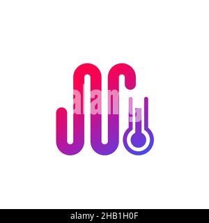 underfloor heating system icon, vector Stock Vector