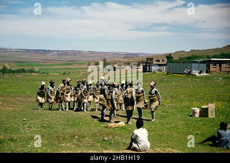 Captioned as 'Basuto Dancers' South Africa 1979 group of women wearing ...