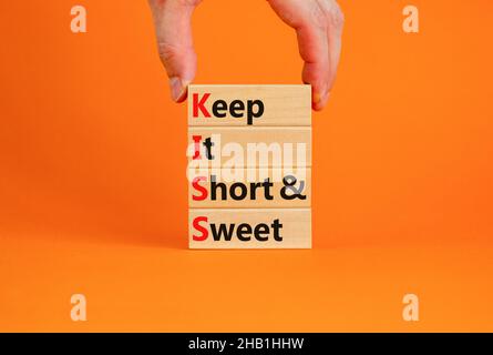 KISS keep it short and sweet symbol. Concept words KISS keep it short ...