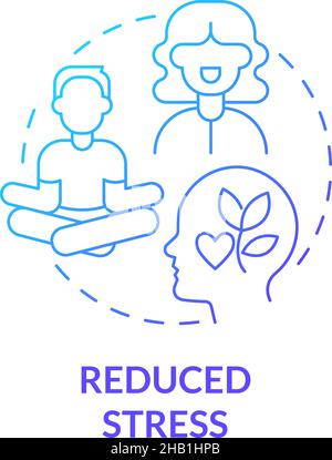 Reduce stress blue gradient concept icon Stock Vector