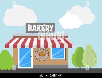 bakery or bakeshop building exterior vector illustration Stock Vector