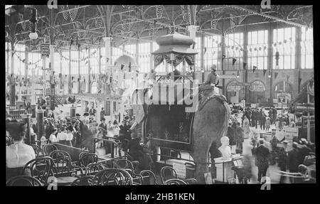 Steeplechase Park, Coney Island, Eugene Wemlinger, Cellulose nitrate negative, 1910, 3 1/2 x 6 in., 8.9 x 15.2 cm, Americana, Amusement Park, attractions, Brooklyn, Coney Island, documentary photography, early 20th century, elephant, Entertainment, ndd9, ride, spectacle, vintage Stock Photo