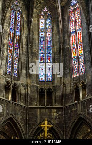 Cathédrale Saint-Just et Saint-Pasteur in Narbonne, France. The Cathedral with transept & 40m-high choir and tapestries was constructed 1272-1340, but never completed Stock Photo