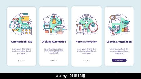 Everyday life automation onboarding mobile app screen Stock Vector