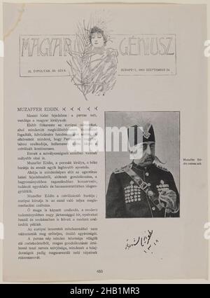 One of 274 Vintage Photographs, Newspaper, late 19th-early 20th century, Qajar, Qajar Period, 10 7/16 x 7 7/8 in., 26.5 x 20 cm, 1900, 19th Century, art nouveau, Budapest, illustration, medals, military, moustache, mustache, newspaper, persian script, September, Turkish Stock Photo