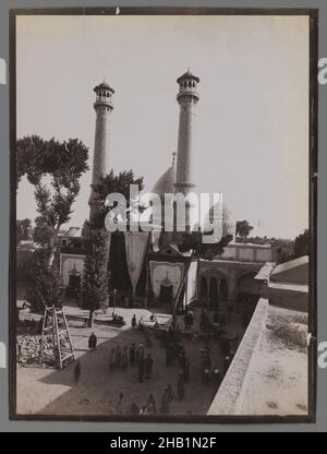One of 274 Vintage Photographs, Photograph, late 19th-early 20th century, Qajar, Qajar Period, Image: 7 1/16 x 9 7/16 in., 18 x 24 cm, gathering, middle eastern, mosque, people, photograph, religion, towers Stock Photo