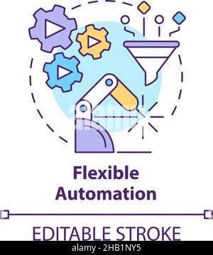 Flexible automation concept icon Stock Vector