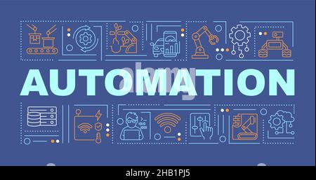 Automation word concepts dark blue banner Stock Vector