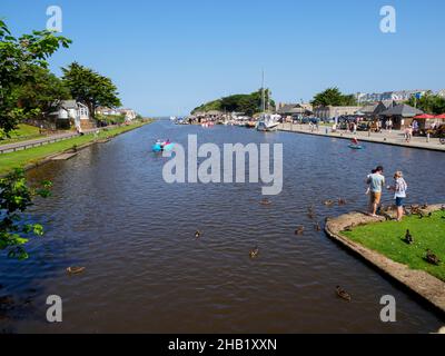 Summer on Bude Canal, Cornwall, UK Stock Photo