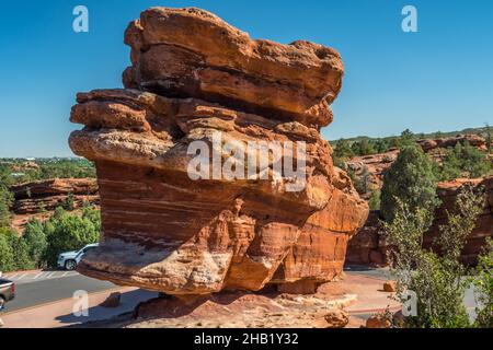 A natural red rock corral rock formations in Garden of the Gods Stock Photo