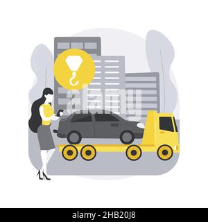 Roadside assistance abstract concept vector illustration. Stock Vector